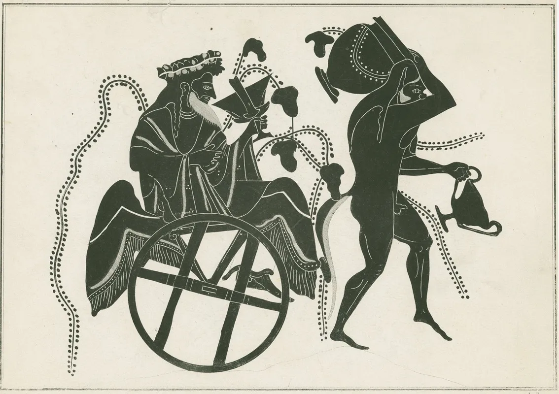 Bacchus Seated In A Winged Chariot Wall Art by Louis Petit - High-Resolution Digital Print