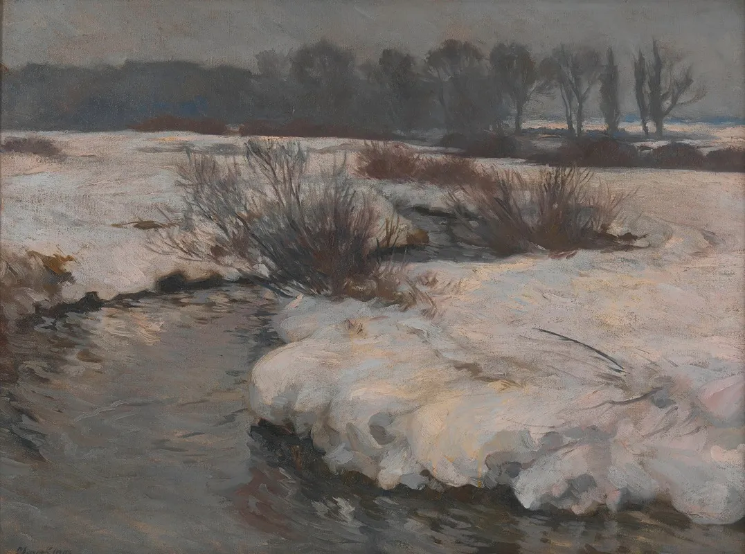 Bach Im Winter Landschaft Wall Art by Hans von Hayek - High-Resolution Digital Print