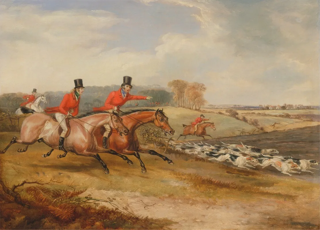 Bachelors Hall Full Cry Wall Art by Francis Calcraft Turner - High-Resolution Digital Print