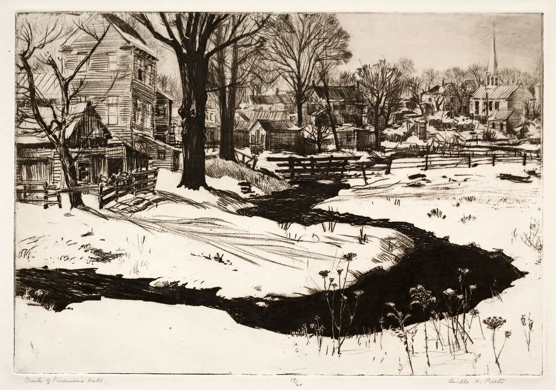 Back Of Firemens Hall Wall Art by Orville Houghton Peets - High-Resolution Digital Print