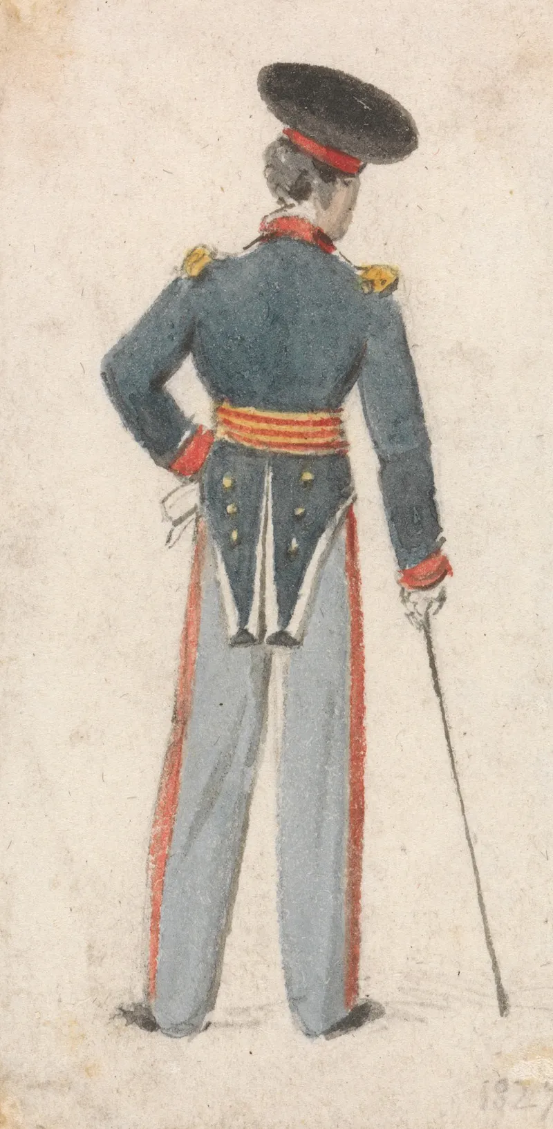 Back View Of A Soldier