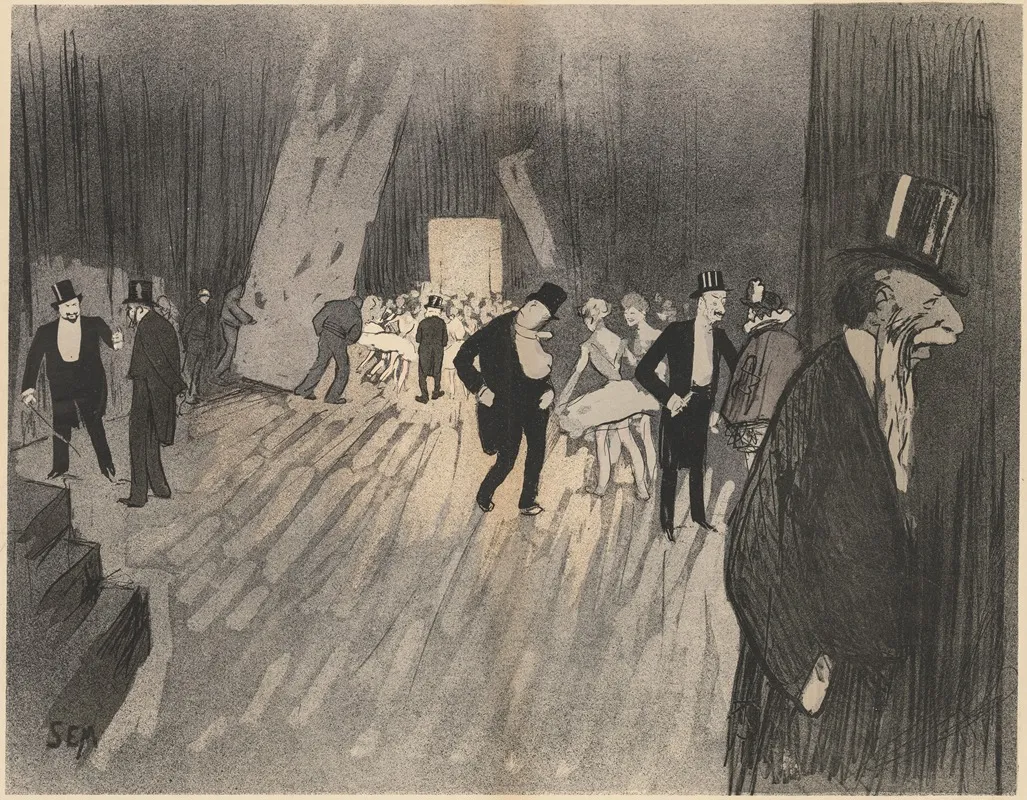 Backstage Of The Ballet 2 Wall Art by Sem (Georges Gourçat) - High-Resolution Digital Print