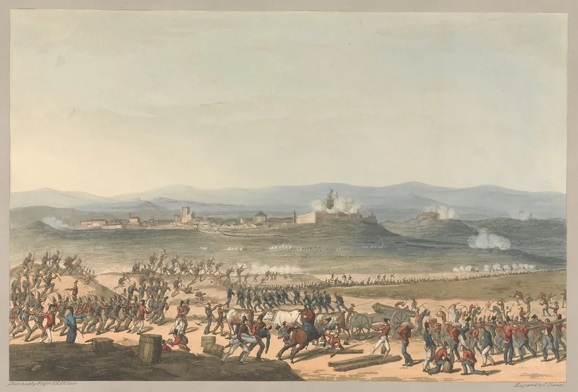 Badajos During The Siege Of June 1811 Wall Art by Charles Turner - High-Resolution Digital Print