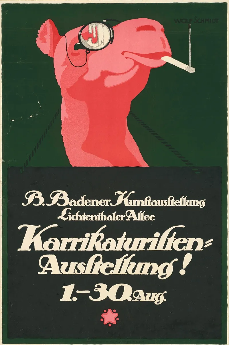 Baden Badener Kunstausstellung Karrikaturisten Ausstellung Wall Art by Wolf Schmidt - High-Resolution Digital Print
