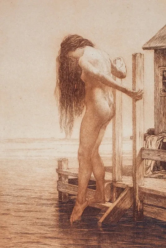 Badende Dame Wall Art by Cilius Andersen - High-Resolution Digital Print
