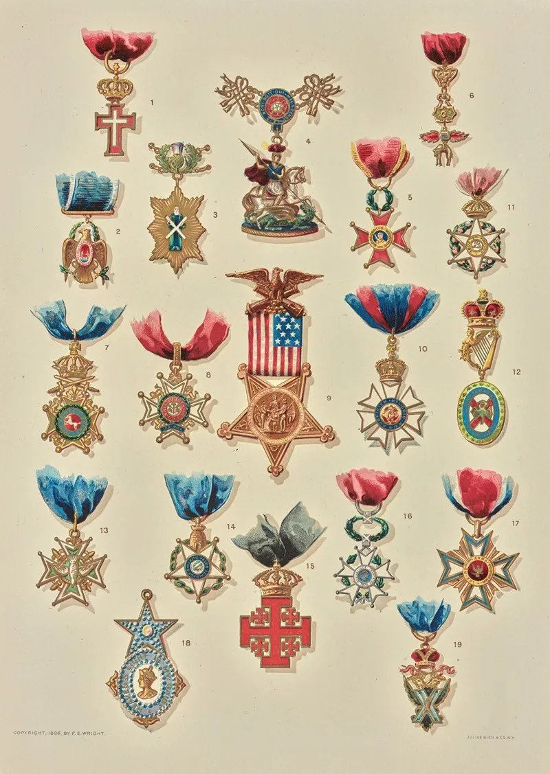 Badges And Decorations Of Honor 2 Wall Art by F. E. Wright - High-Resolution Digital Print