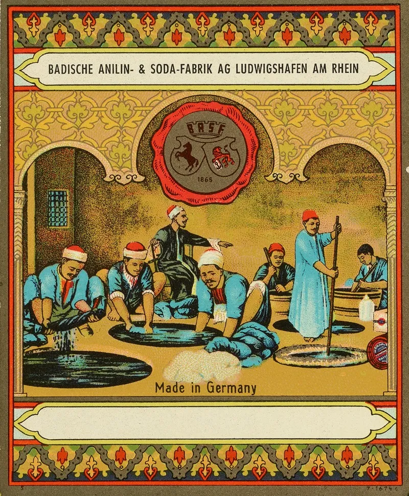 Badische Anilin Soda Fabrik Dye Label With Indigo Dye Workers Wall Art by Badische Anilin & Soda-Fabrik - High-Resolution Digital Print