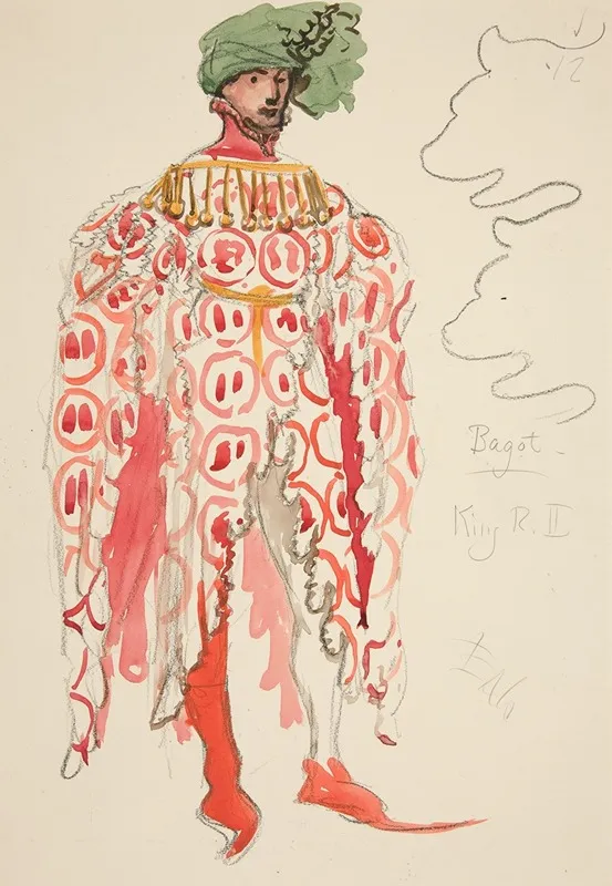 Bagot Costume Sketch For Henry Irvings Planned Production Of King Richard Ii