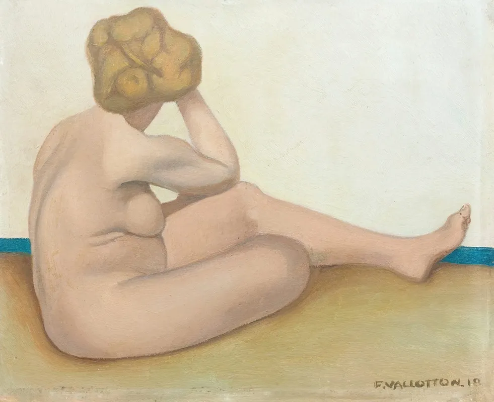 Baigneuse Assise Sur Le Sable Wall Art by Félix Vallotton - High-Resolution Digital Print