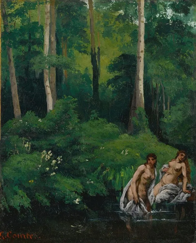 Baigneuses Dans La Foret Wall Art by Gustave Courbet - High-Resolution Digital Print