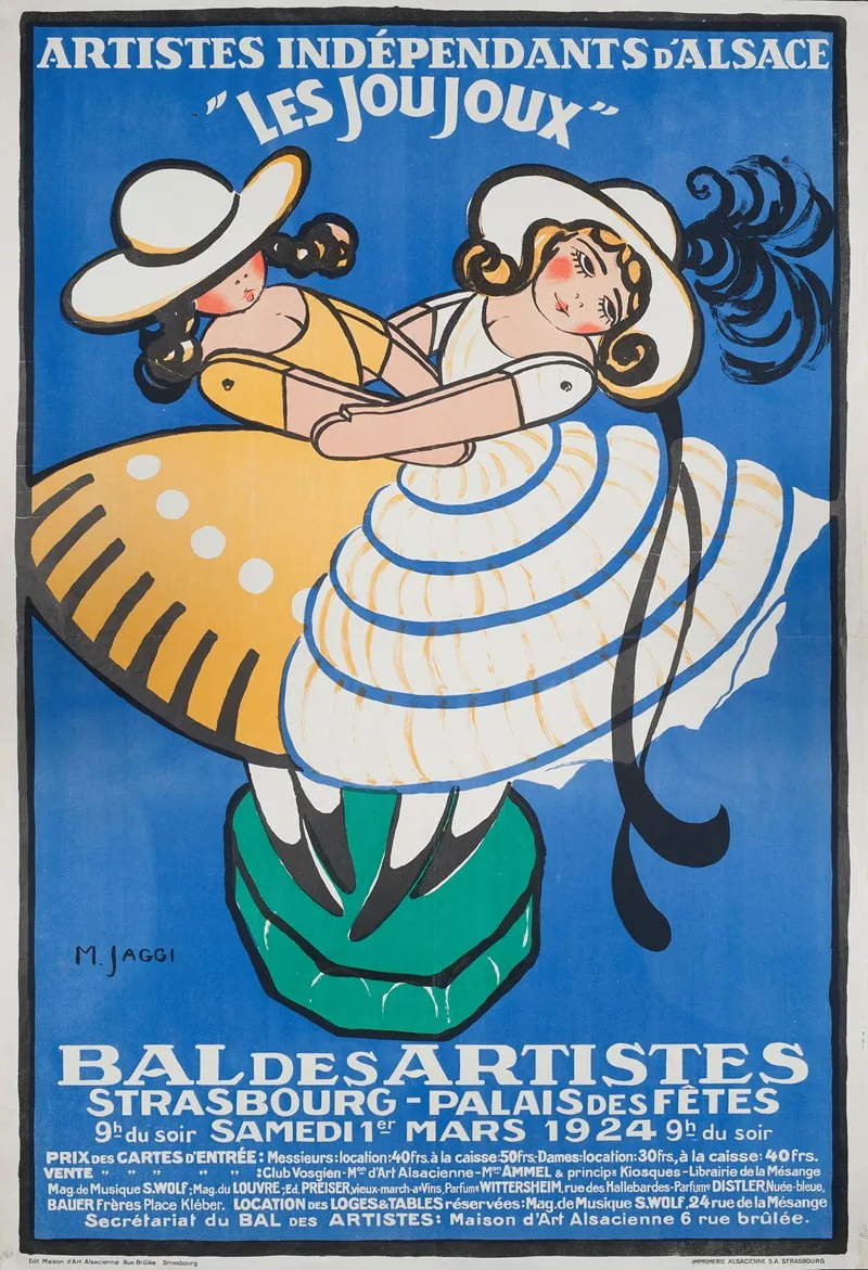 Bal Des Artistes Les Joujoux 1er Mars 1924 Wall Art by Marguerite Jaggi - High-Resolution Digital Print