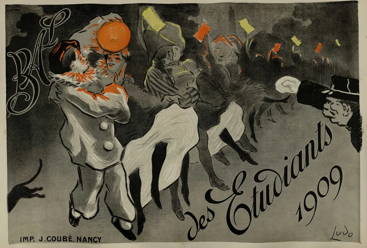 Bal Des Etudiants 1909 Wall Art by Ludo-Ferrières - High-Resolution Digital Print