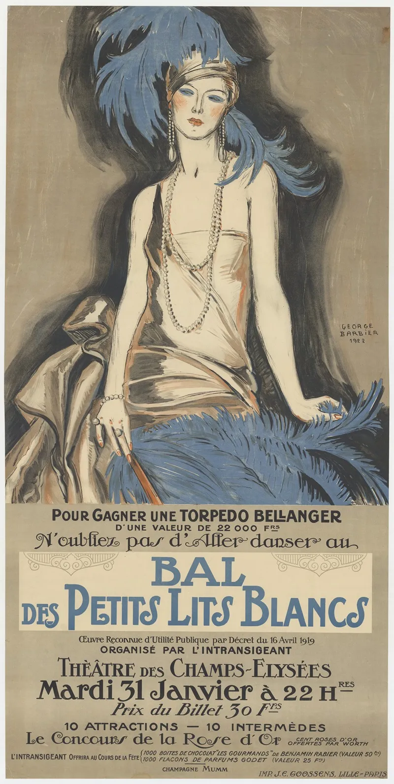 Bal Des Petits Lits Blancs Wall Art by George Barbier - High-Resolution Digital Print