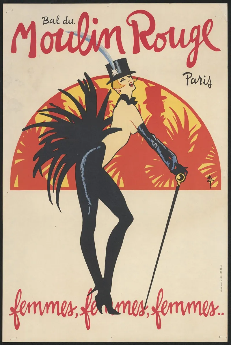 Bal Du Moulin Rouge Paris Femmes Femmes Femmes Wall Art by Anonymous - High-Resolution Digital Print