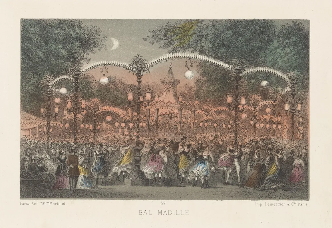 Bal Mabille 5 Wall Art by Imp. Lemercier &amp; Cie - High-Resolution Digital Print