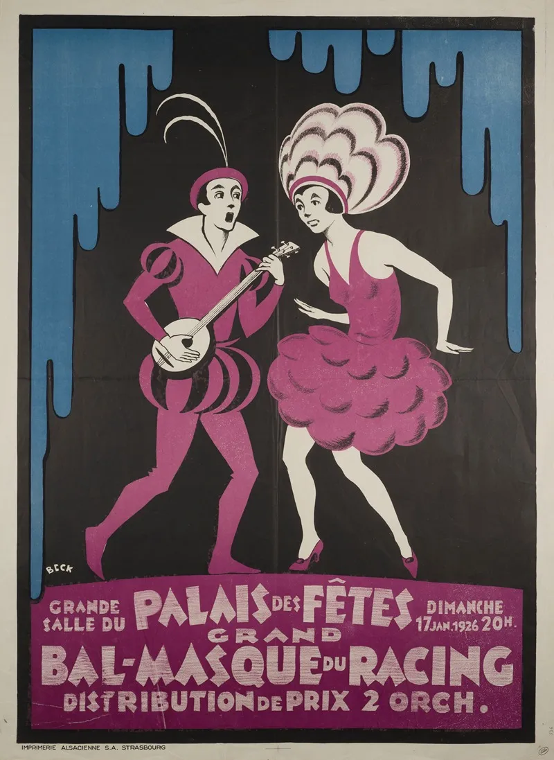 Bal Masque Du Racing Palais Des Fetes 17 Janvier 1926 Wall Art by Beck - High-Resolution Digital Print