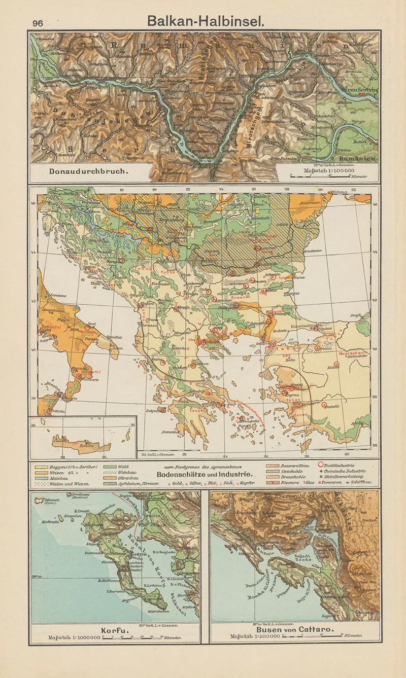 Balkan Halbinsel Bodenschatze‎ ‎und‎ ‎industrie Wall Art by Carl Diercke - High-Resolution Digital Print