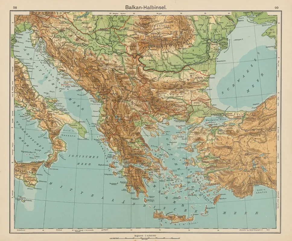 Balkan Halbinsel Wall Art by Carl Diercke - High-Resolution Digital Print
