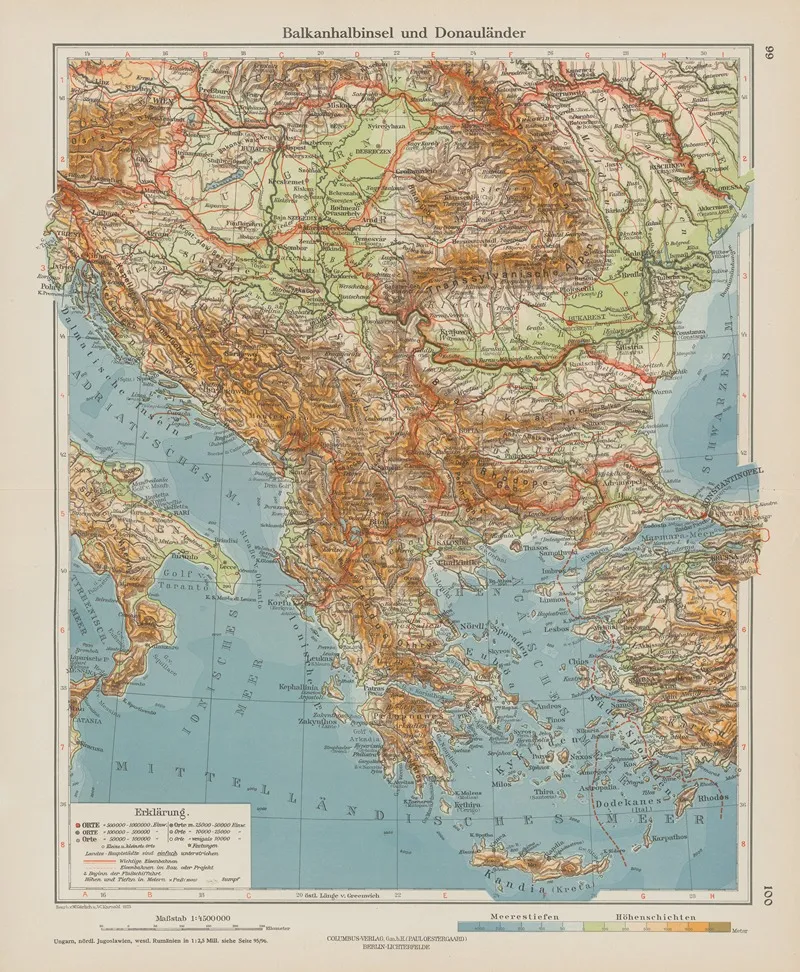 Balkanhalbinsel Und Donaulander Wall Art by Ernst Friedrich - High-Resolution Digital Print