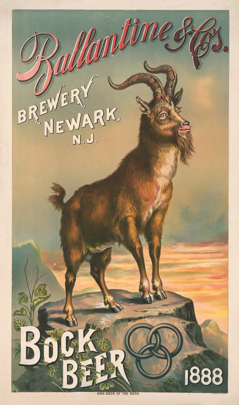 Ballatine Co S Brewery Newark N J Bock Beer 1888 King Bock Of The Rock Wall Art by Henry Jerome Schile - High-Resolution Digital Print