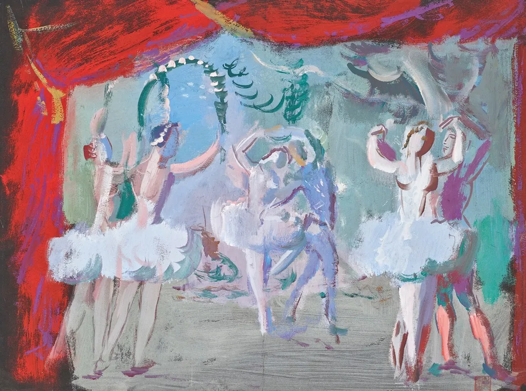 Ballet Dancers 4 Wall Art by Alexandre Jacovleff - High-Resolution Digital Print