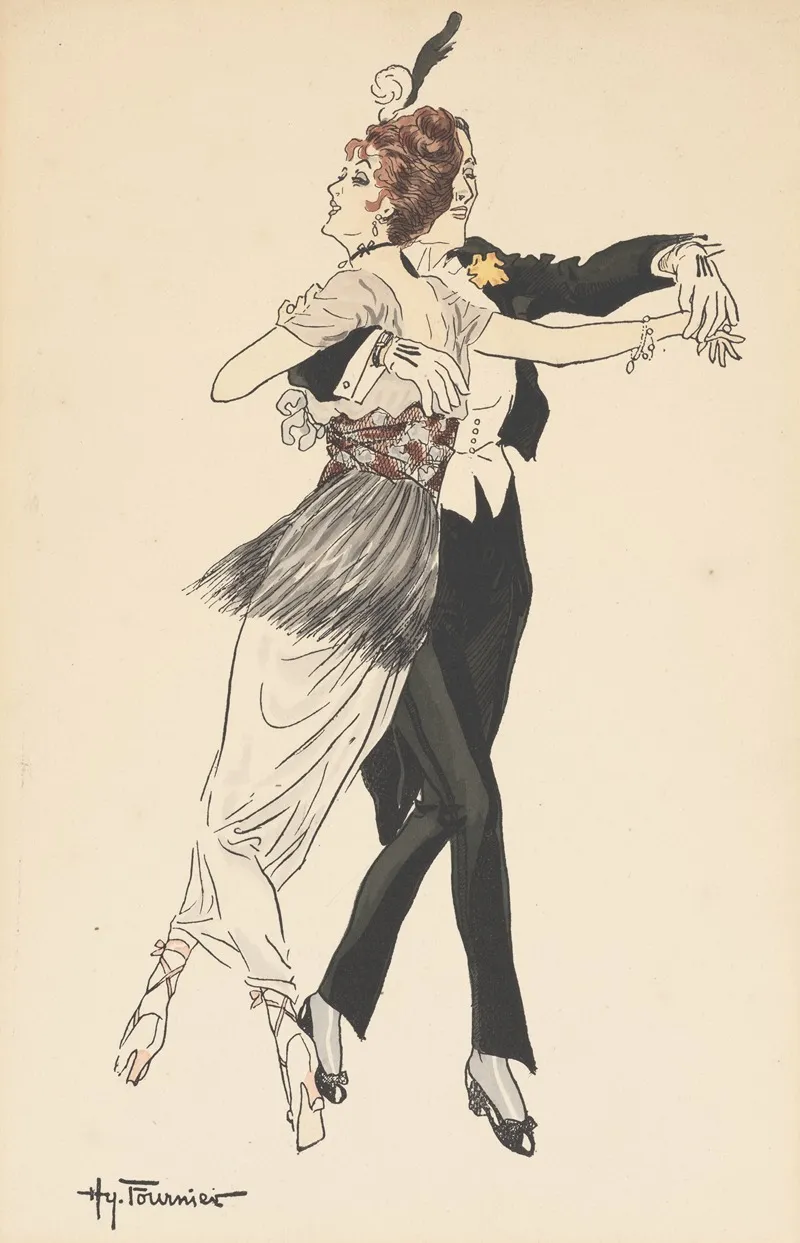 Ballroom Dancers 2 Wall Art by Henry Fournier - High-Resolution Digital Print