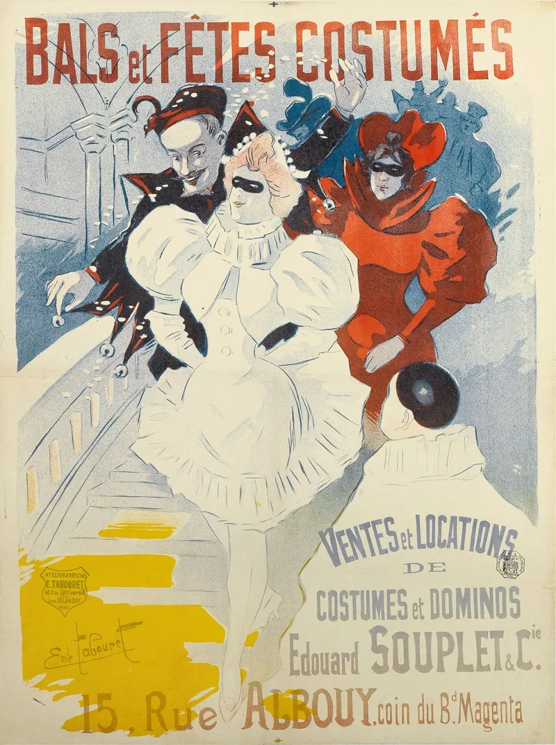 Bals Et Fetes Costumes Wall Art by Emile Tabouret - High-Resolution Digital Print
