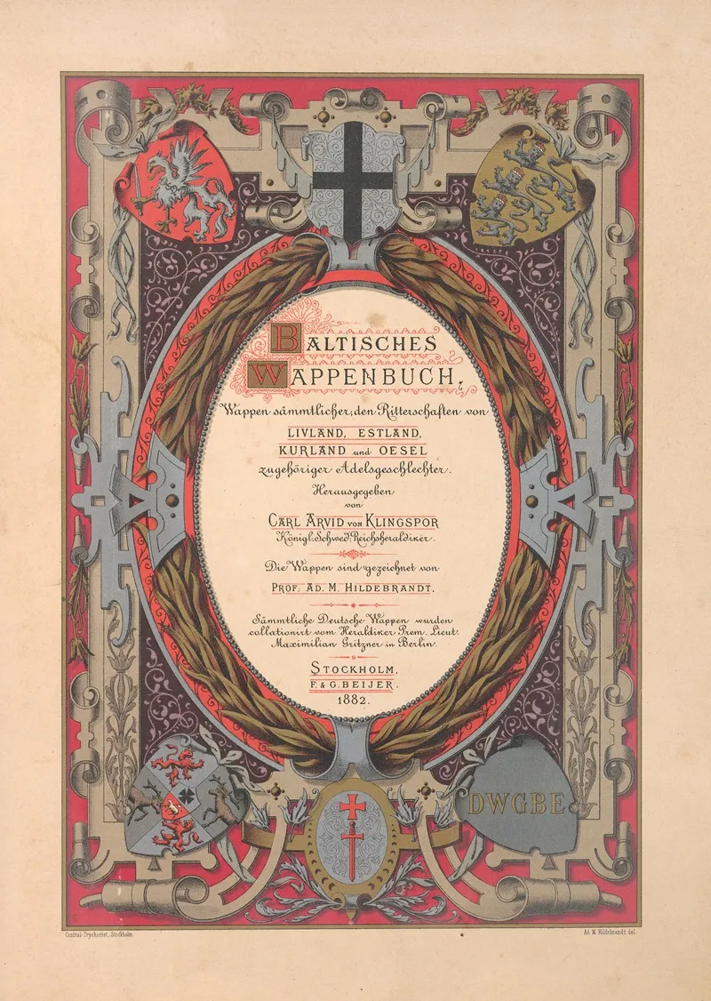 Baltisches Wappenbuch Pl 001 Wall Art by Adolf Matthias Hildebrandt - High-Resolution Digital Print