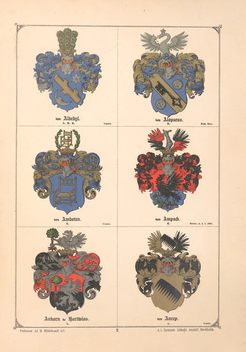 Baltisches Wappenbuch Pl 003 Wall Art by Adolf Matthias Hildebrandt - High-Resolution Digital Print