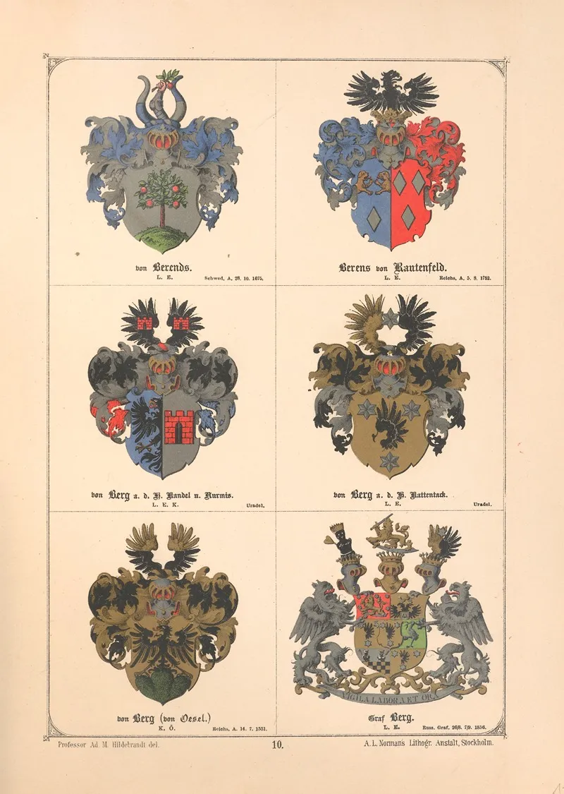 Baltisches Wappenbuch Pl 009 Wall Art by Adolf Matthias Hildebrandt - High-Resolution Digital Print
