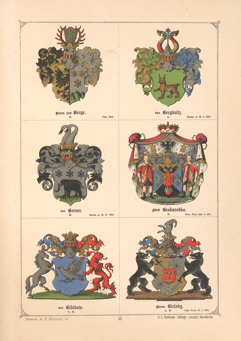 Baltisches Wappenbuch Pl 010 Wall Art by Adolf Matthias Hildebrandt - High-Resolution Digital Print