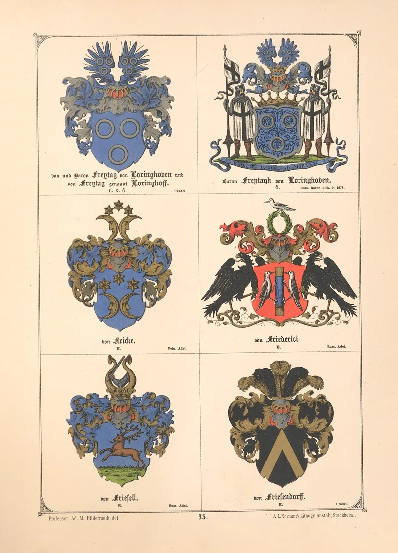Baltisches Wappenbuch Pl 029 Wall Art by Adolf Matthias Hildebrandt - High-Resolution Digital Print