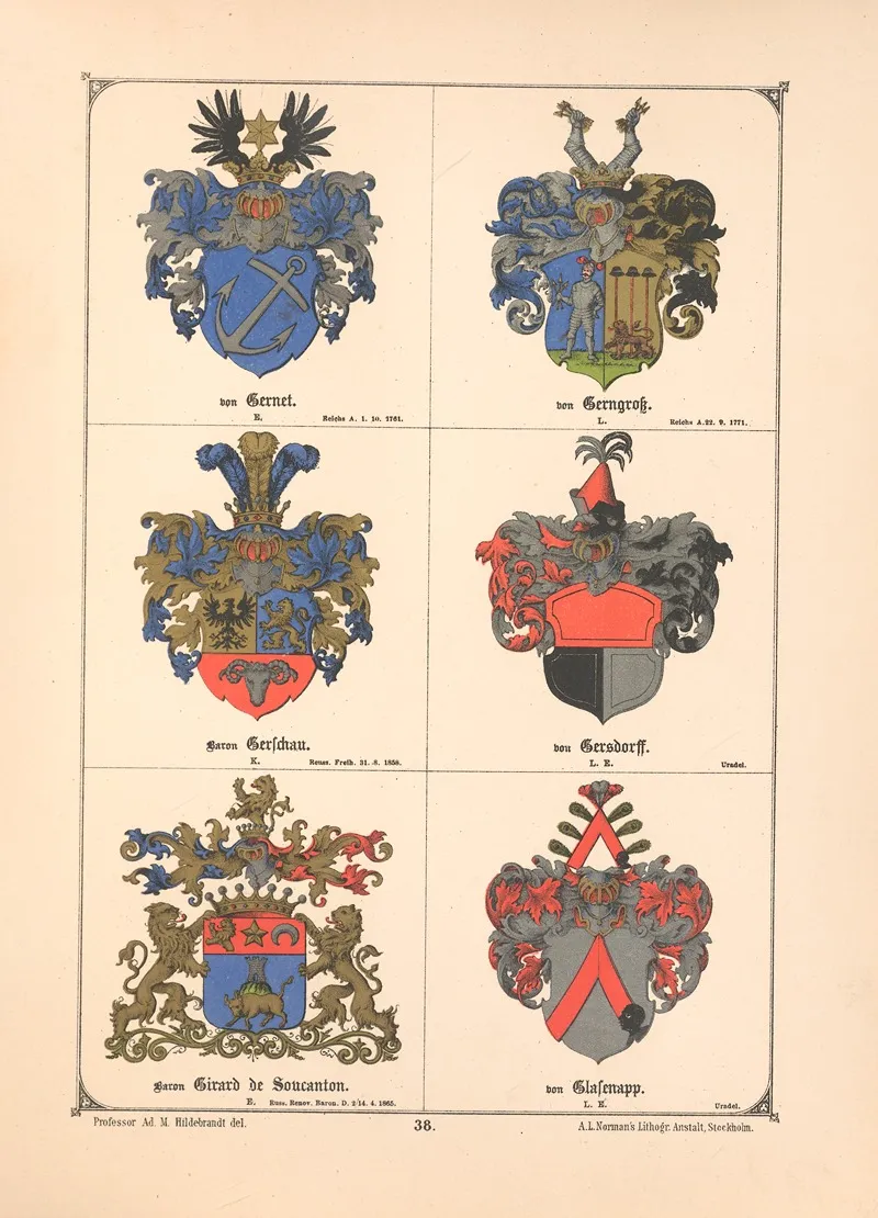 Baltisches Wappenbuch Pl 032 Wall Art by Adolf Matthias Hildebrandt - High-Resolution Digital Print