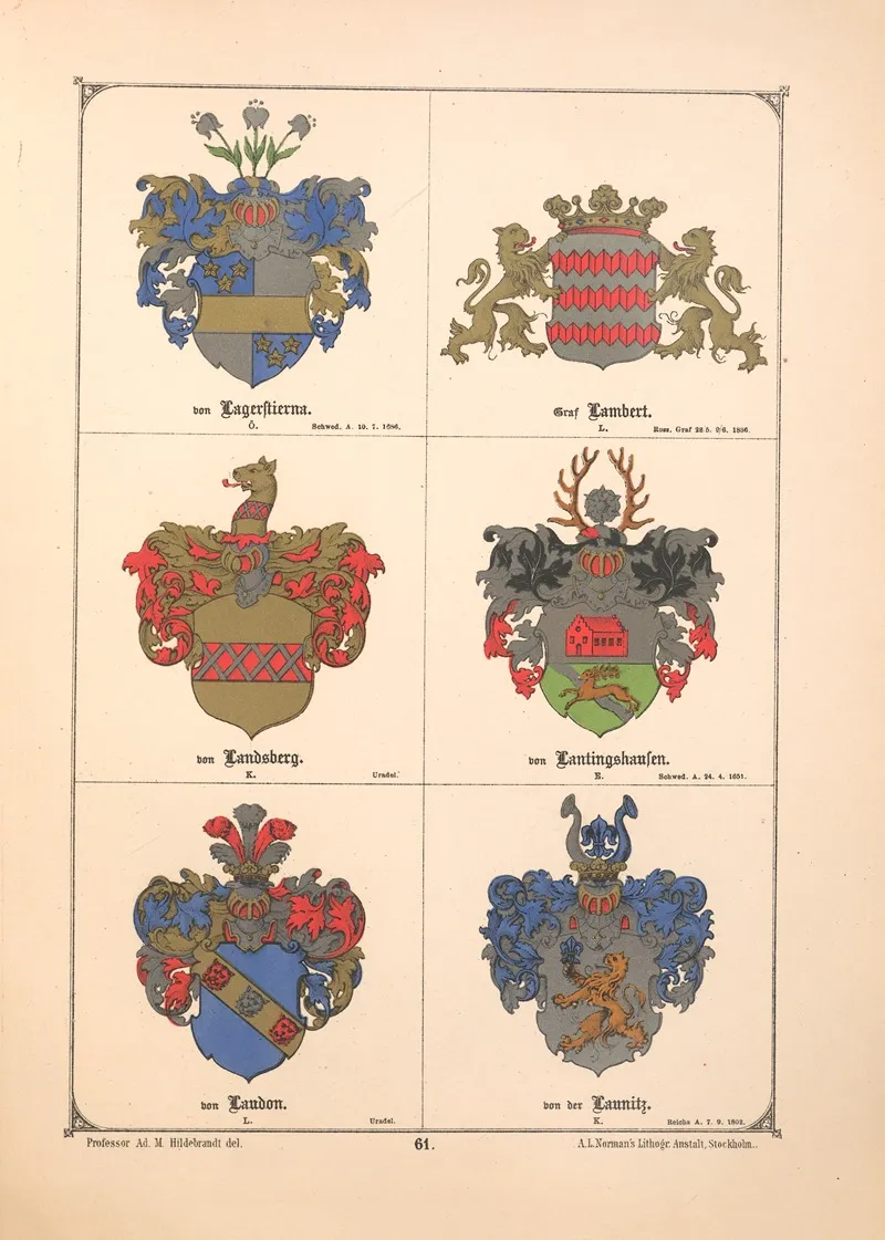 Baltisches Wappenbuch Pl 053 Wall Art by Adolf Matthias Hildebrandt - High-Resolution Digital Print