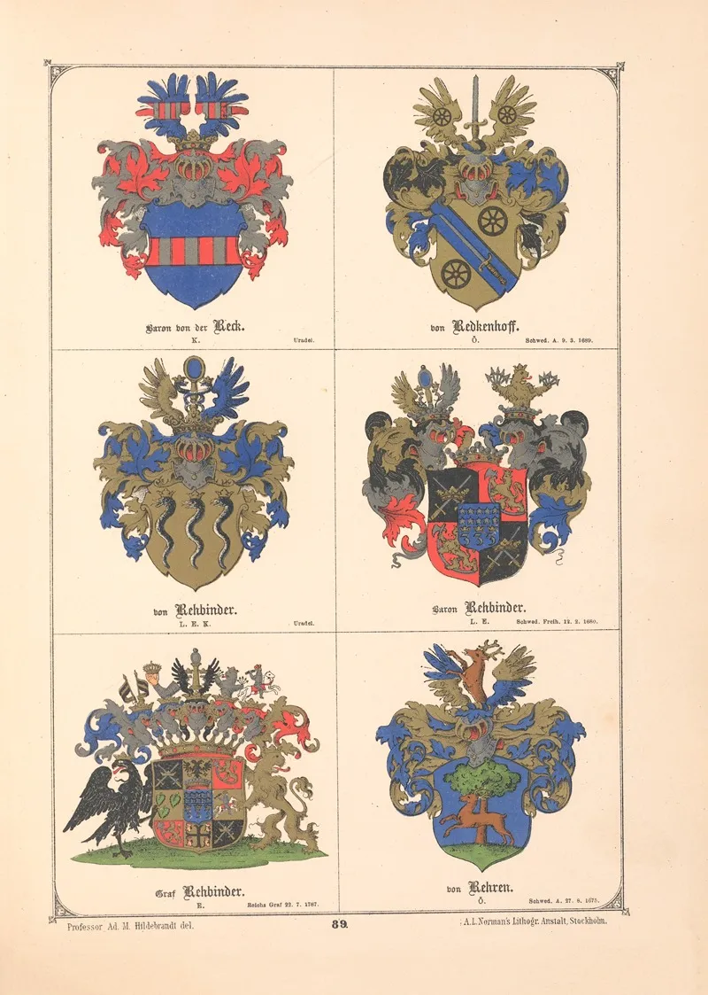 Baltisches Wappenbuch Pl 080 Wall Art by Adolf Matthias Hildebrandt - High-Resolution Digital Print