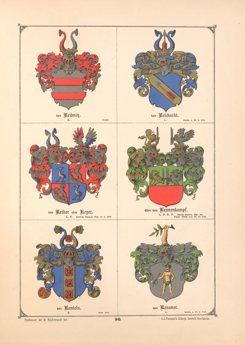 Baltisches Wappenbuch Pl 081 Wall Art by Adolf Matthias Hildebrandt - High-Resolution Digital Print