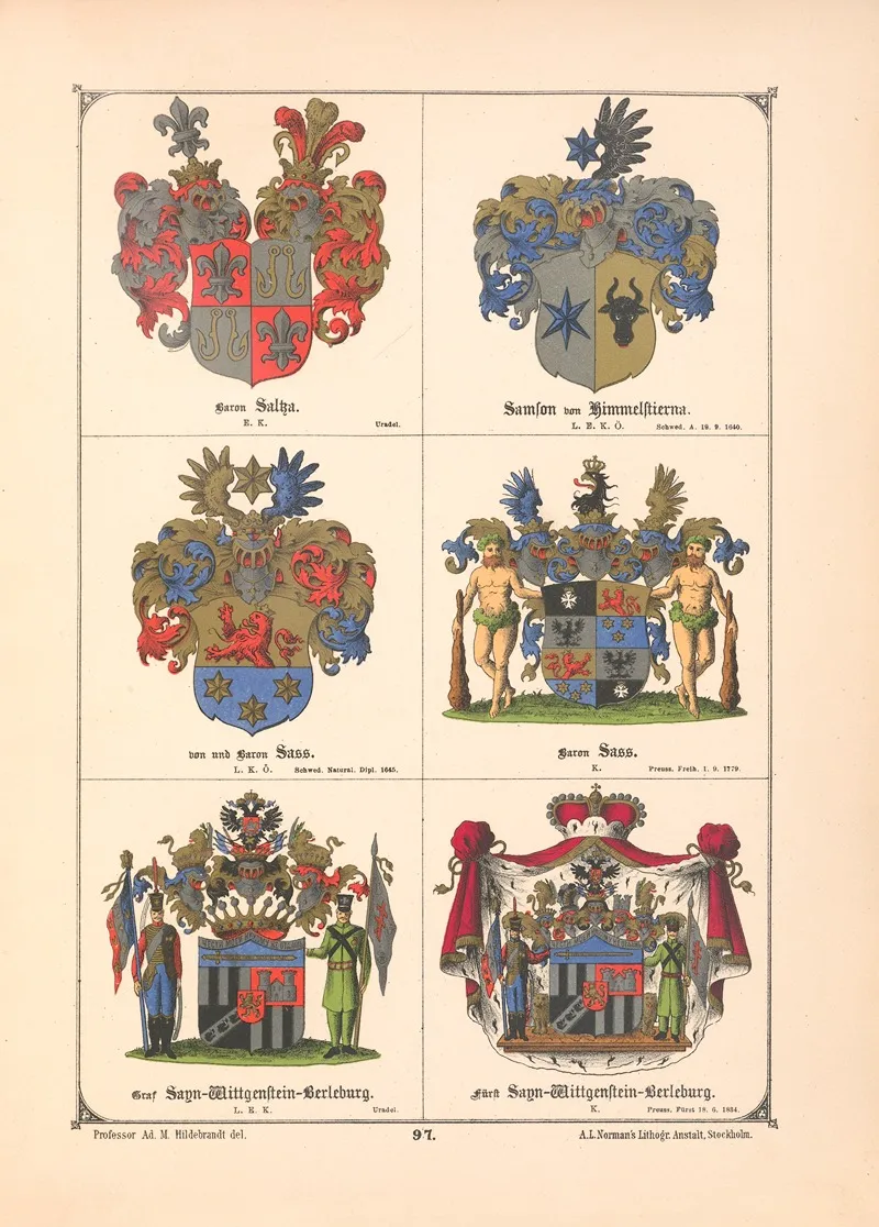 Baltisches Wappenbuch Pl 088 Wall Art by Adolf Matthias Hildebrandt - High-Resolution Digital Print