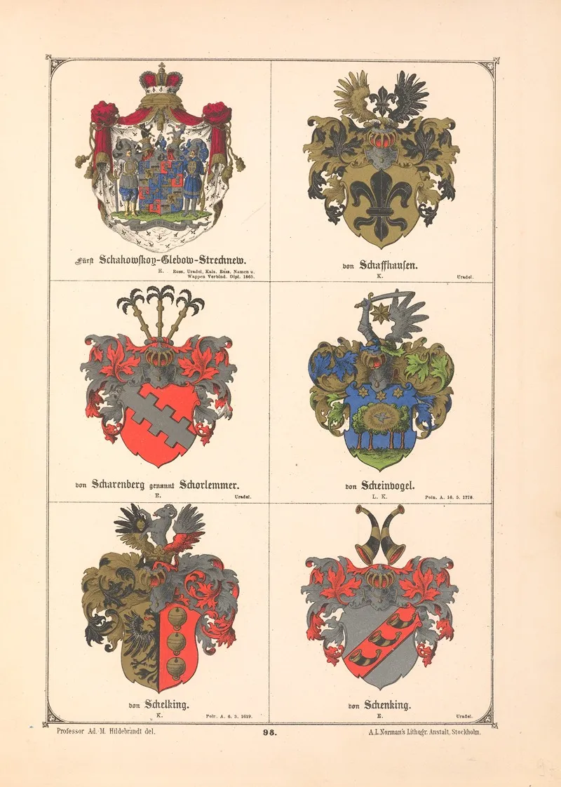 Baltisches Wappenbuch Pl 089 Wall Art by Adolf Matthias Hildebrandt - High-Resolution Digital Print