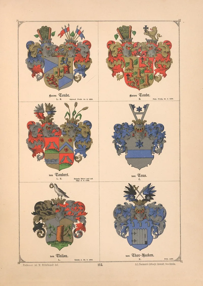 Baltisches Wappenbuch Pl 103 Wall Art by Adolf Matthias Hildebrandt - High-Resolution Digital Print