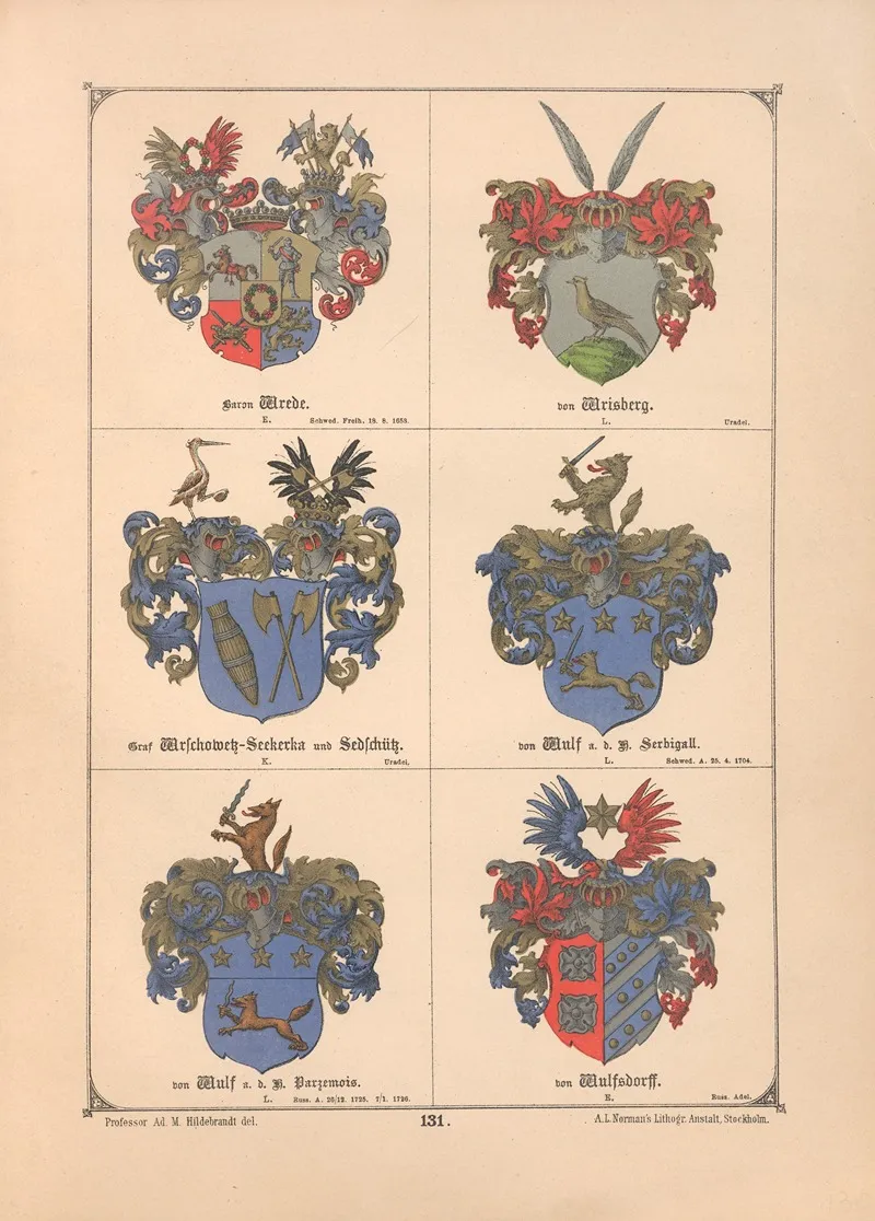 Baltisches Wappenbuch Pl 117 Wall Art by Adolf Matthias Hildebrandt - High-Resolution Digital Print
