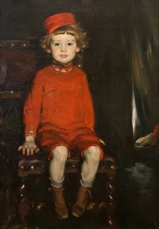Bambino In Rosso Wall Art by Arthur Kampf - High-Resolution Digital Print