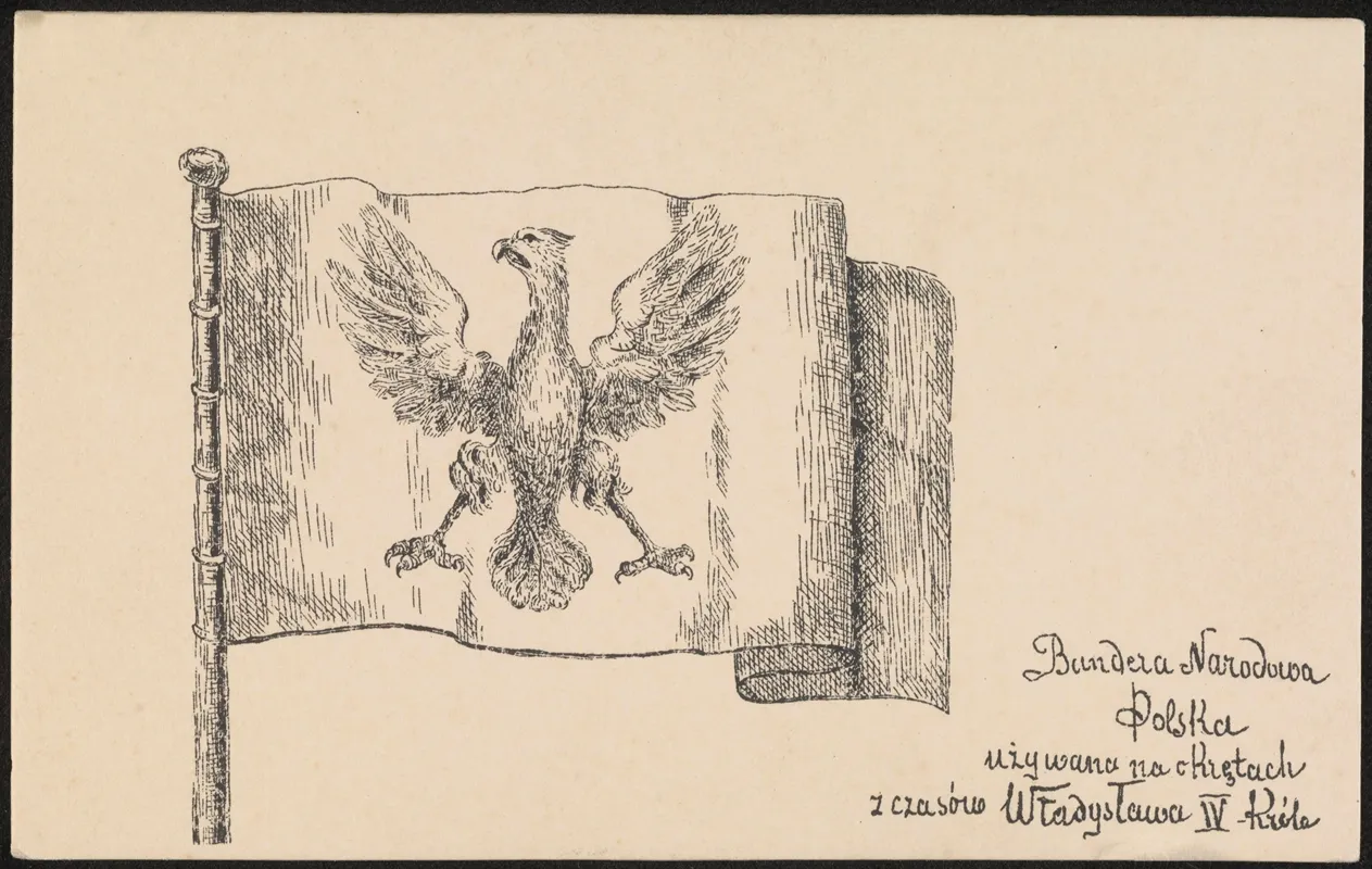 Bandera Narodowa Polska Uzywana Na Okretach Z Czasow Wladyslawa Iv Krola Wall Art by Elżbieta Grobicka - High-Resolution Digital Print