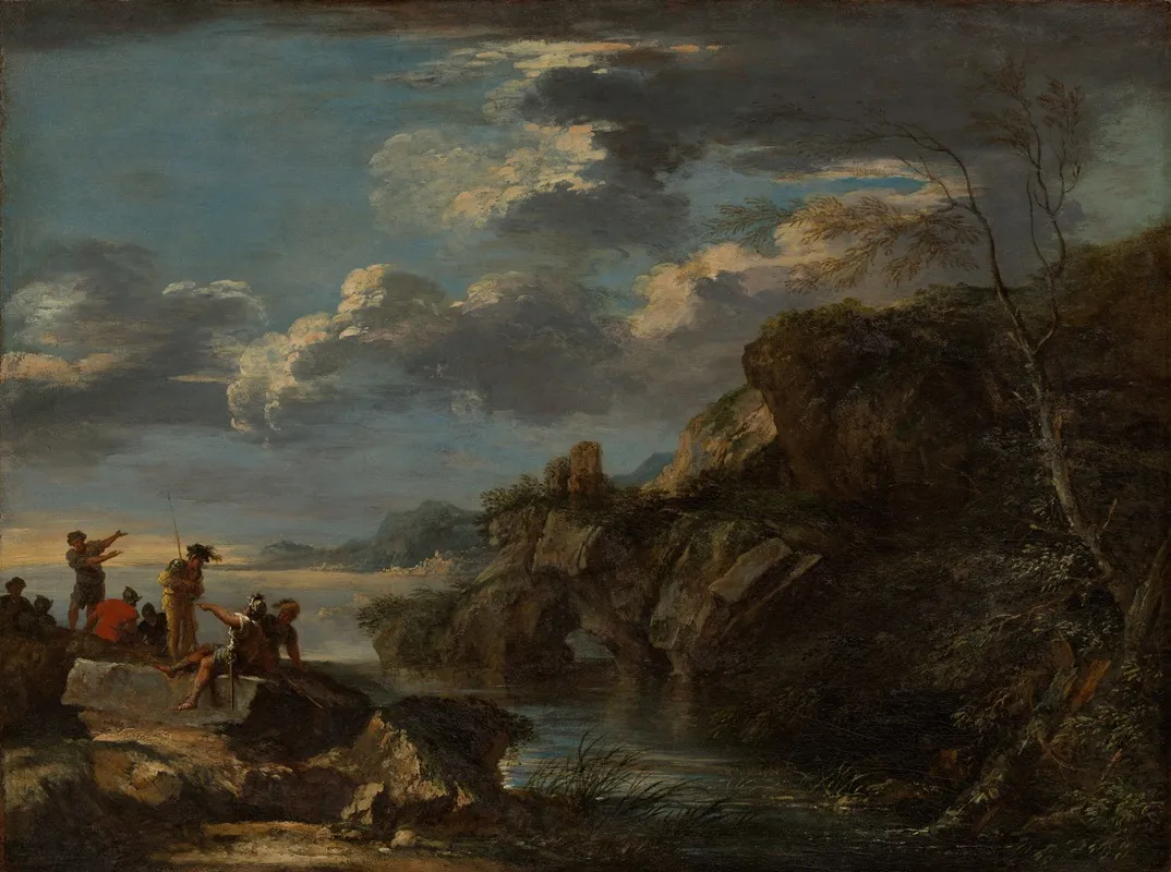Bandits On A Rocky Coast Wall Art by Salvator Rosa - High-Resolution Digital Print