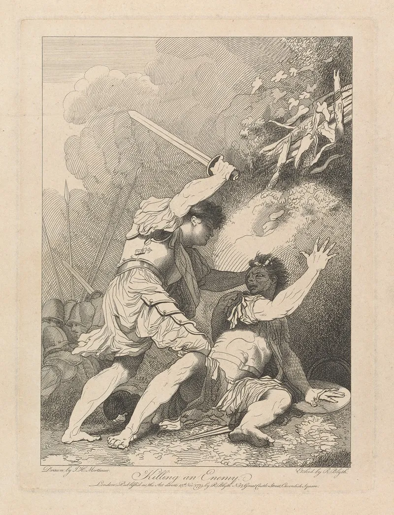 Banditti Representing Banditti Variously Employed Killing An Enemy