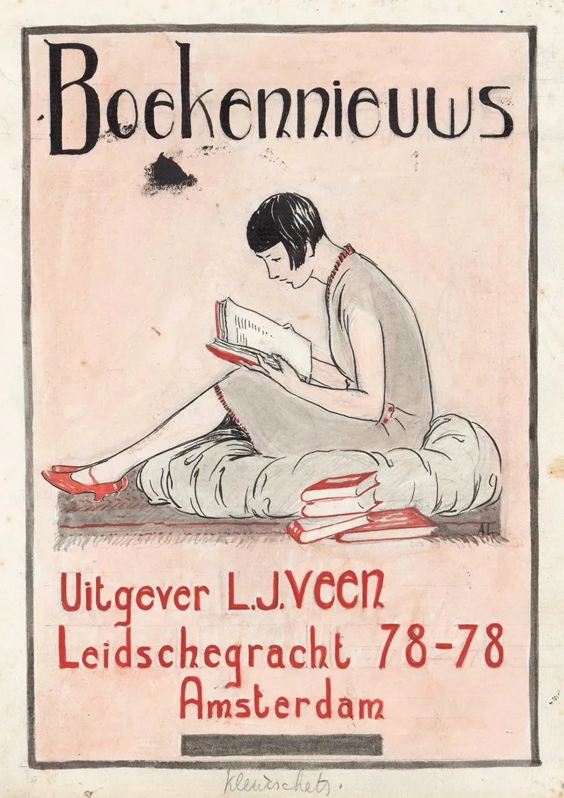 Bandontwerp Voor Boekennieuws Uitgever L J Veen C 1930