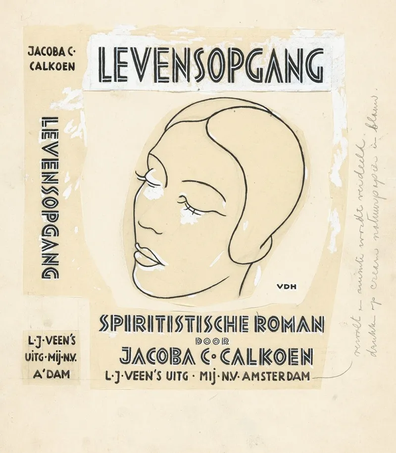 Bandontwerp Voor Jacoba C Calkoen Levensopgang Spiritistische Roman 1933