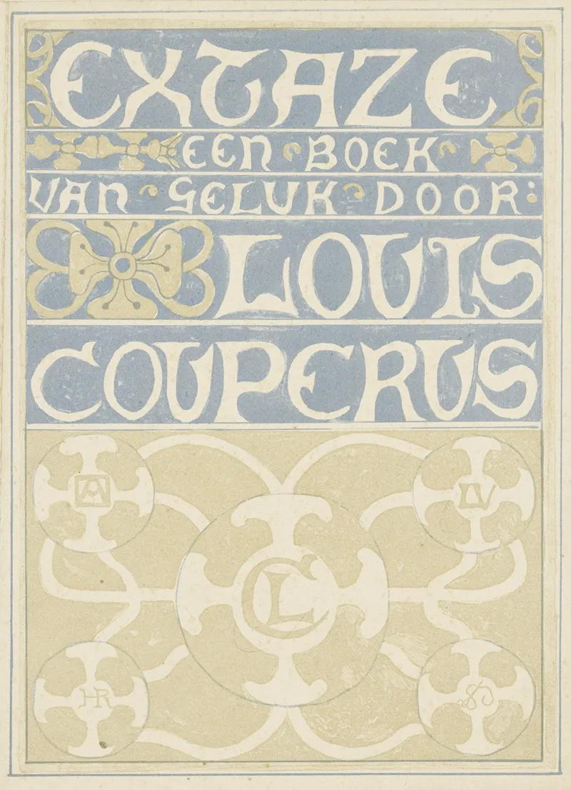 Bandontwerp Voor Louis Couperus Extaze Een Boek Van Geluk 1894 Wall Art by Richard Nicolaüs Roland Holst - High-Resolution Digital Print