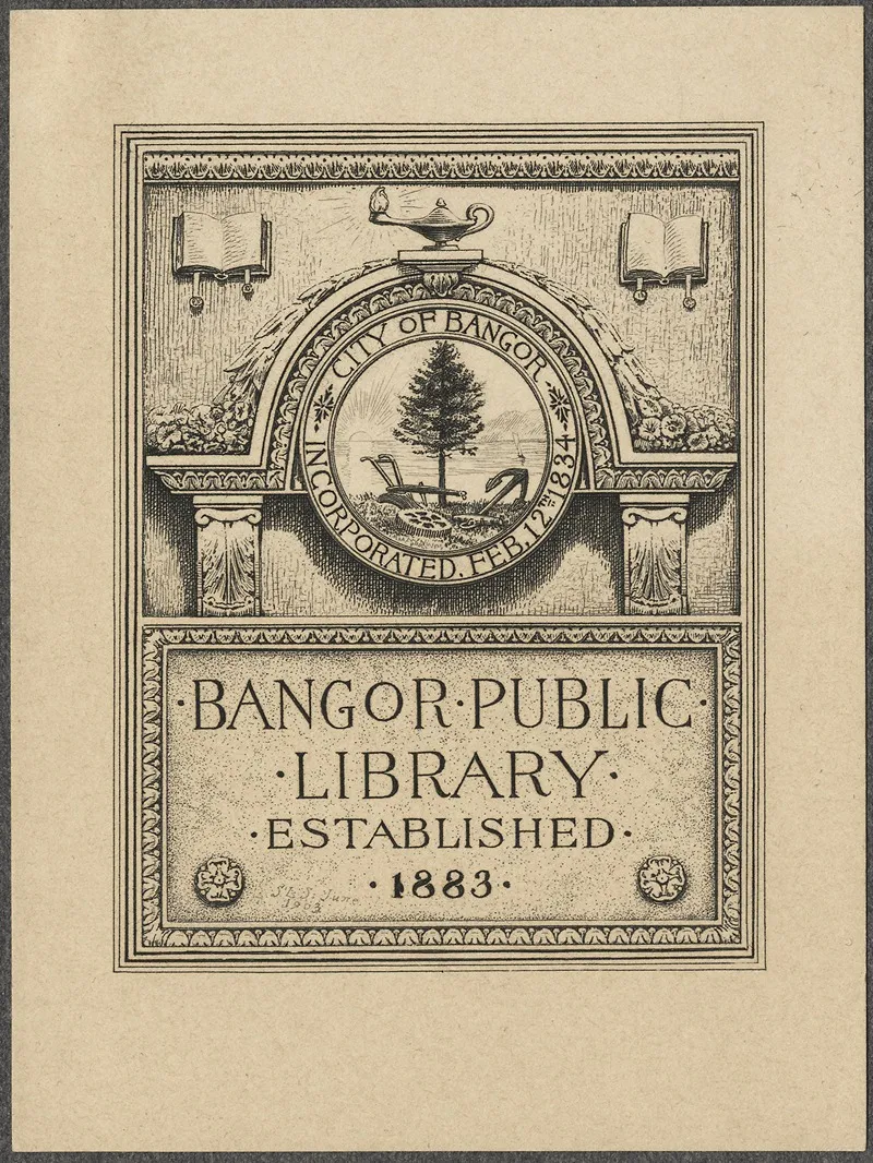 Bangor Public Library Wall Art by Sidney Lawton Smith - High-Resolution Digital Print