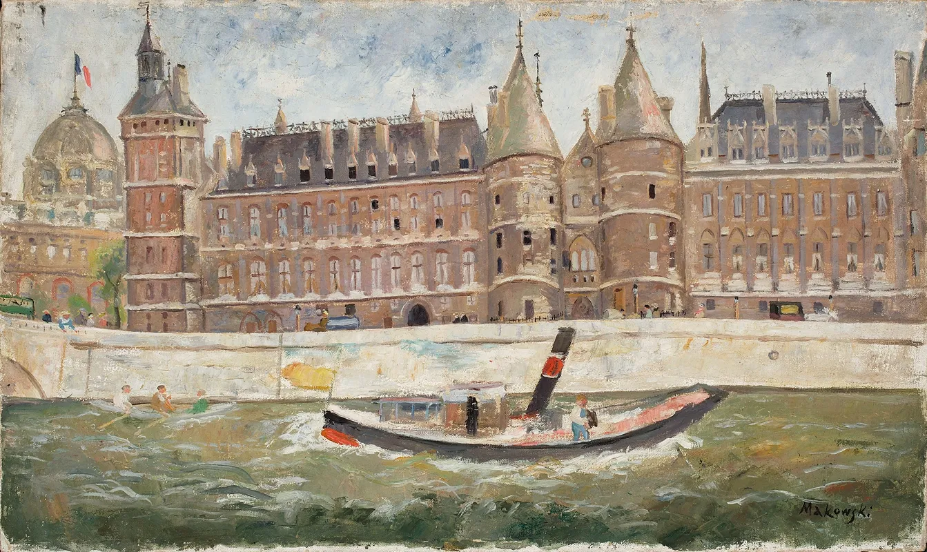 Bank Of The Seine 2 Wall Art by Tadeusz Makowski - High-Resolution Digital Print