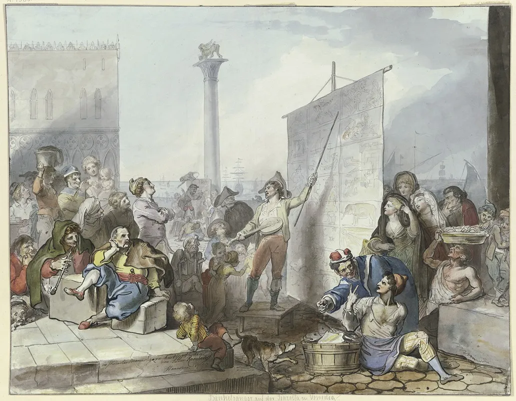 Bankelsanger Auf Der Piazetta In Venedig Wall Art by Johann Heinrich Ramberg - High-Resolution Digital Print